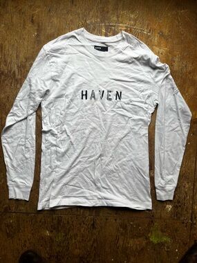 Haven Men's Long-Sleeve Logo Tee - White